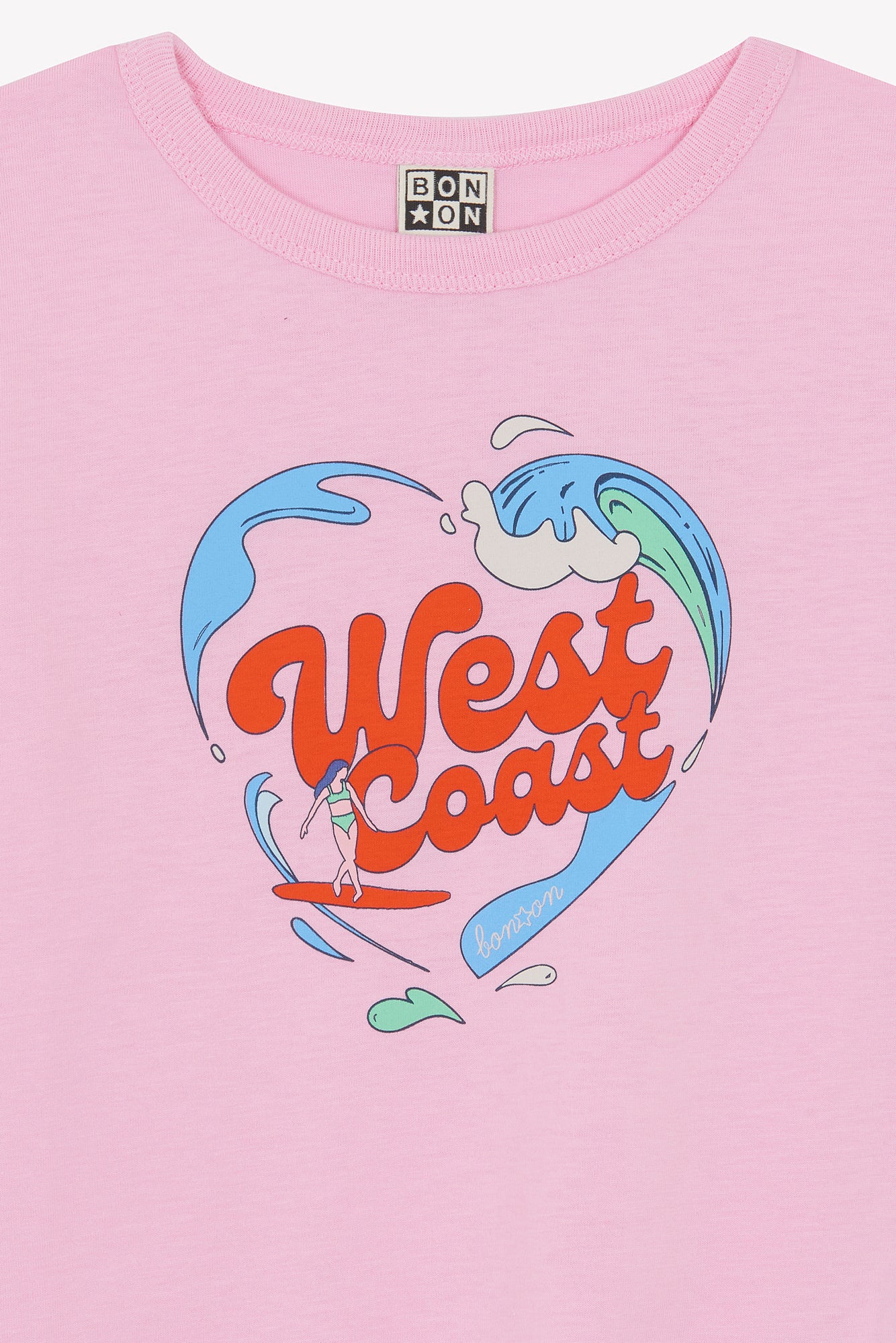 T-shirt - Tubo rose bule illustration "West Coast"
