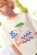 T-shirt - Livio écru bonton imprimé "Alla Spiaggia"