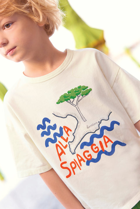 T-shirt - Livio ecru bonton Print “Alla Spiaggia” - Image principale