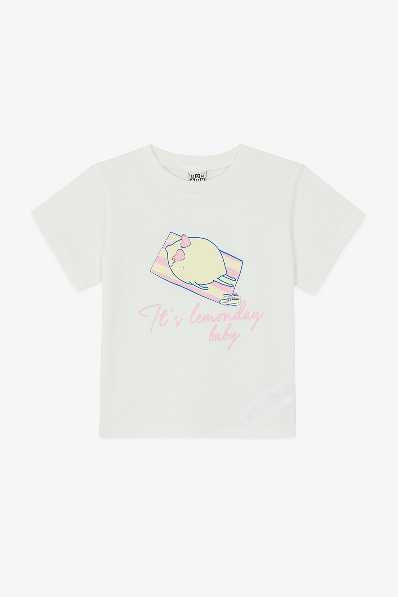 T-shirt - Tubo écru bonton illustration "Lemonday"