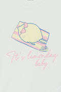 T-shirt - Tubo écru bonton illustration "Lemonday"