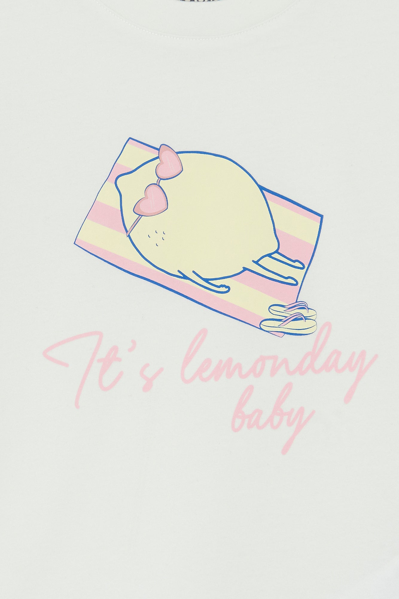 T-shirt - Tubo écru bonton illustration "Lemonday"