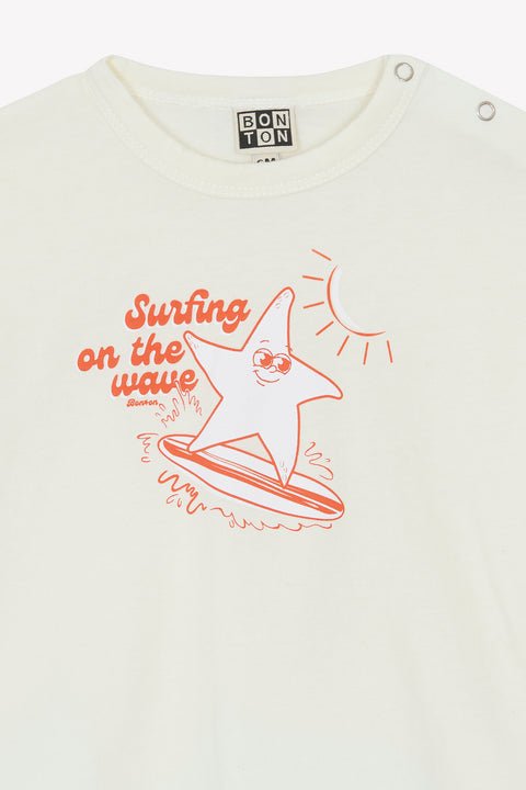 T-shirt - Livio  surfing écru bonton - Image principale