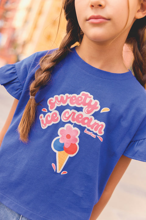 T-shirt - Lolita bleu fou illustration "Icecream" - Image principale