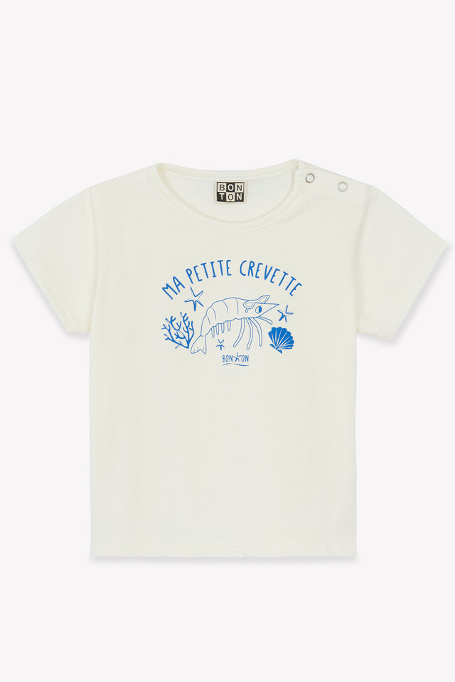 T-shirt - Ecru tuba Illustration “My little shrimp” - Image principale