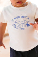 T-shirt - Tuba ecru Illustration "My little shrimp"