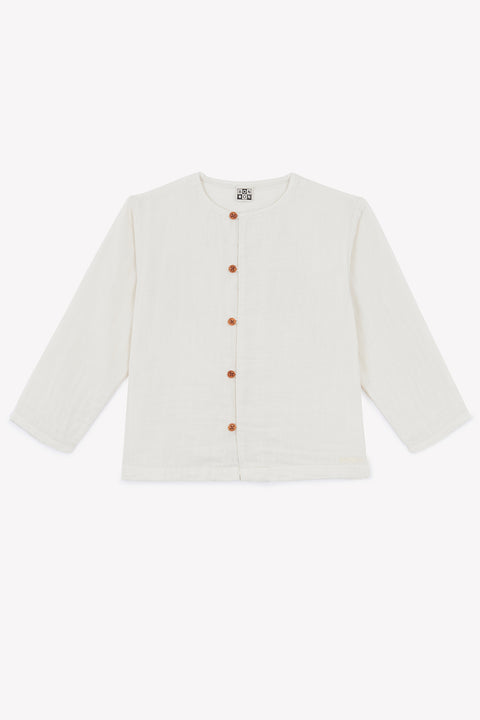 Chemise - Linde écru bonton en gaze de coton - Image principale