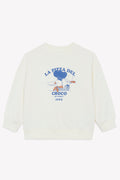 Sweat - Lame ecru bonton illustration pizza del croco