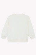 Sweat - Lame ecru bonton illustration pizza del croco
