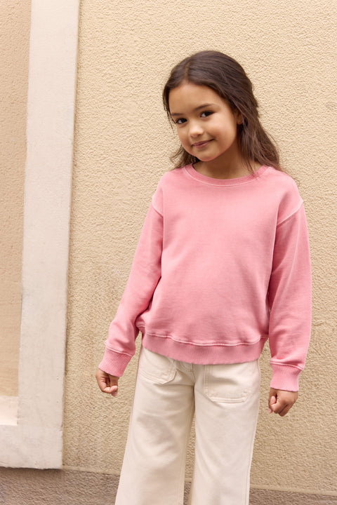 Sweatshirt - Smile Pink lovely overdyed - Image principale