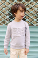 Sweat - Smile gris chiné logo Bonton
