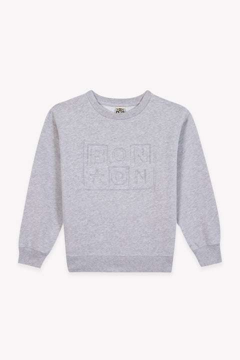 Sweat - Smile gris chiné logo Bonton - Image principale