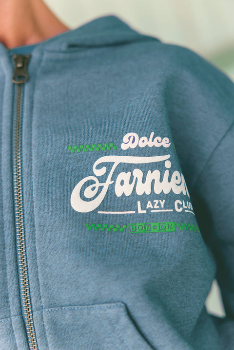 Sweat - Lu bleu méditerannée imprimé "Dolce Farniente" - Image principale