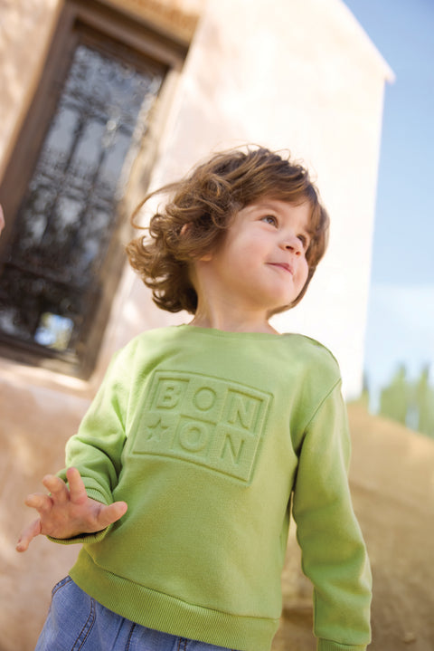 Sweatshirt - Smily Bonton logo Green bye bye - Image principale