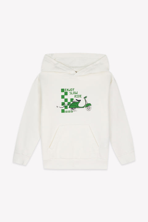 Sweat - Lennon écru bonton illustration scooter - Image principale