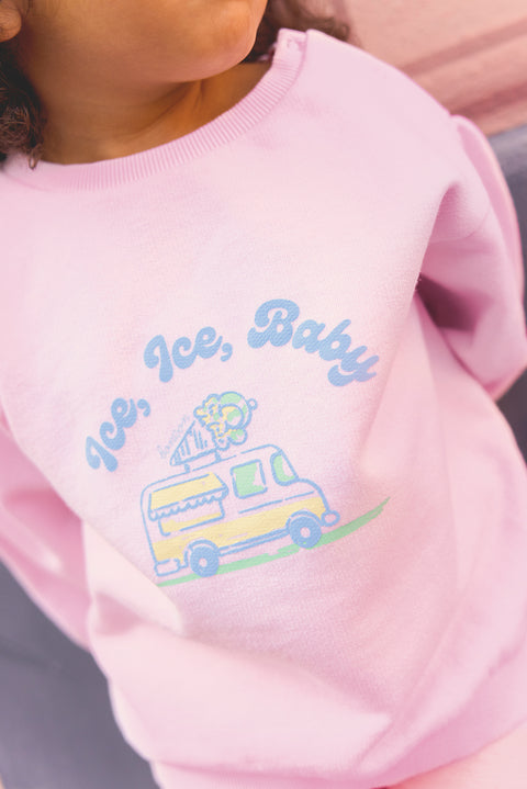 Sweatshirt - Lily Pink bubble Illustration “Ice baby” - Image principale