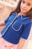 Cardigan - Lanza bleu fou en crochet