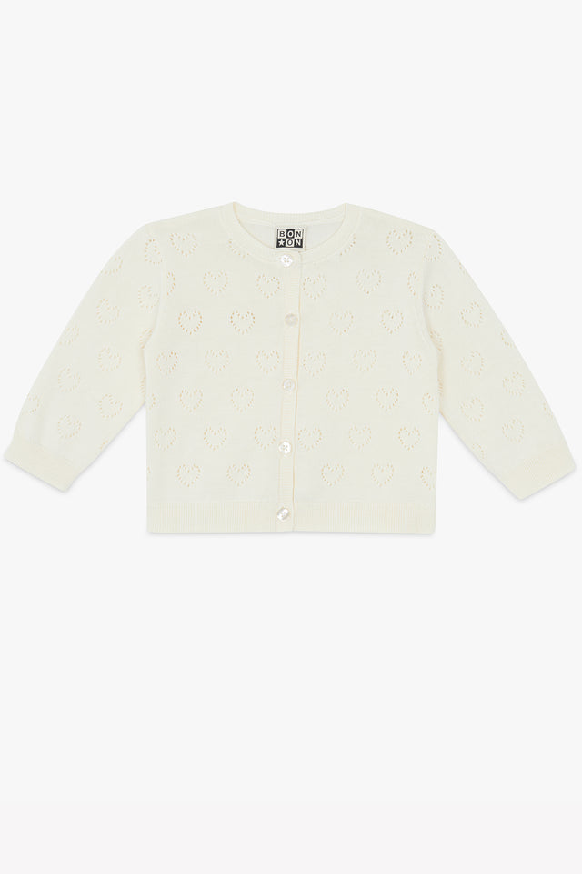 Cardigan - Lilet ajouré écru bonton - Image principale