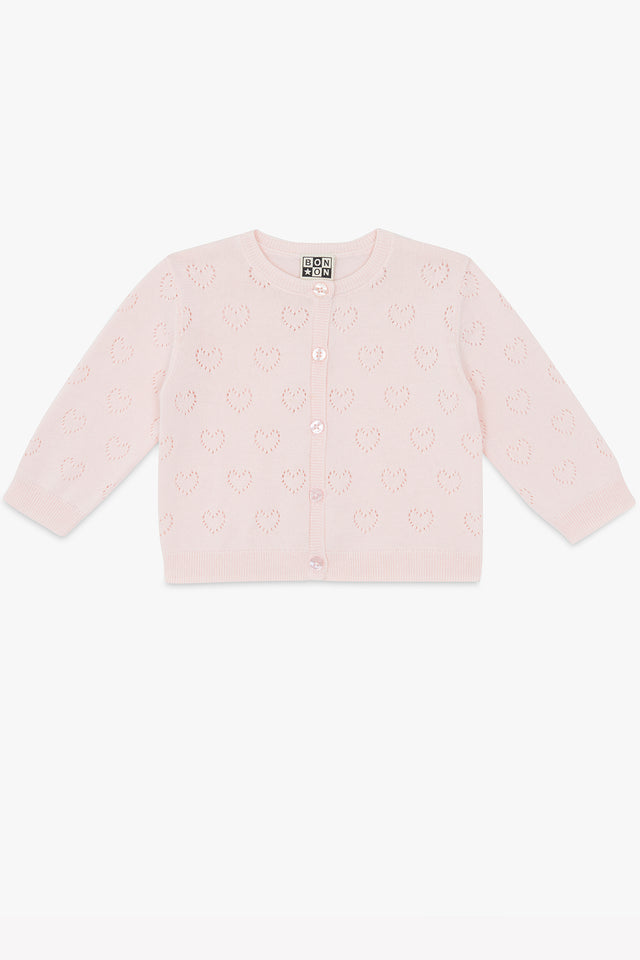 Cardigan - Lilet ajouré rose parfait - Image principale