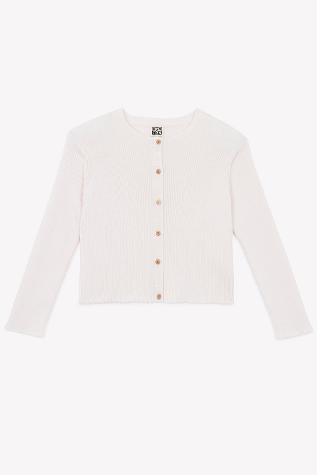Cardigan - Lotta rose parfait en tricot côtelé - Image principale