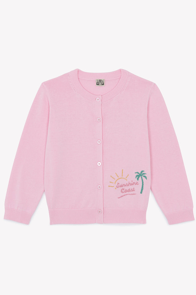 Cardigan -Lola Pink bule Illustration “Sunshine Coast” - Image principale
