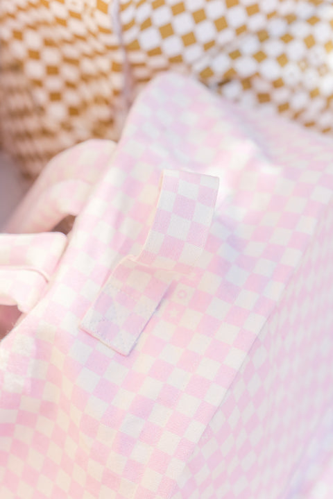 Backpack - Small model checkerboard Pink clear - Image principale