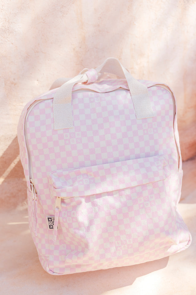 Sac à dos - Damier rose clair - Image principale
