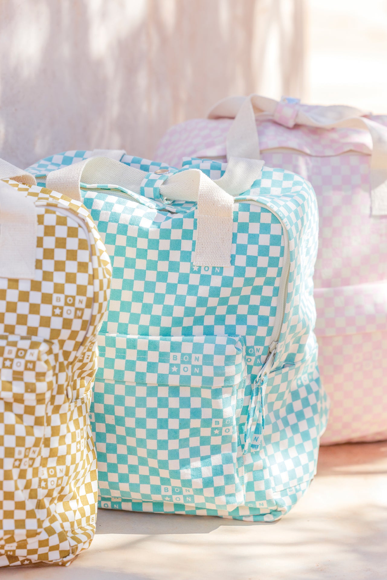 Backpack - Middle checkerboard model Blue vintage