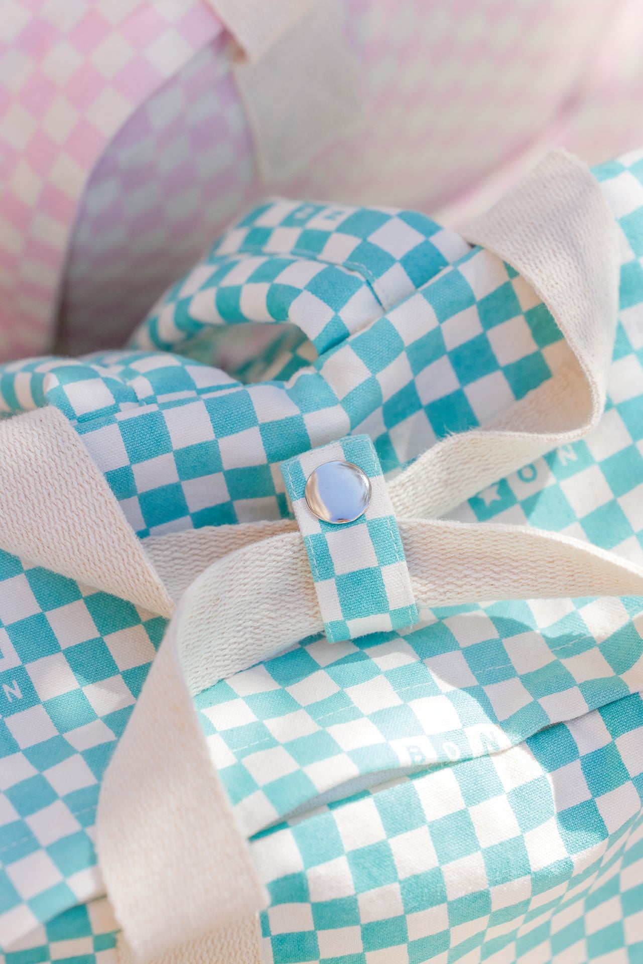 Backpack - Middle checkerboard model Blue vintage
