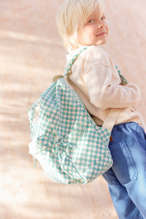 Backpack - Middle checkerboard model Blue vintage - Image principale