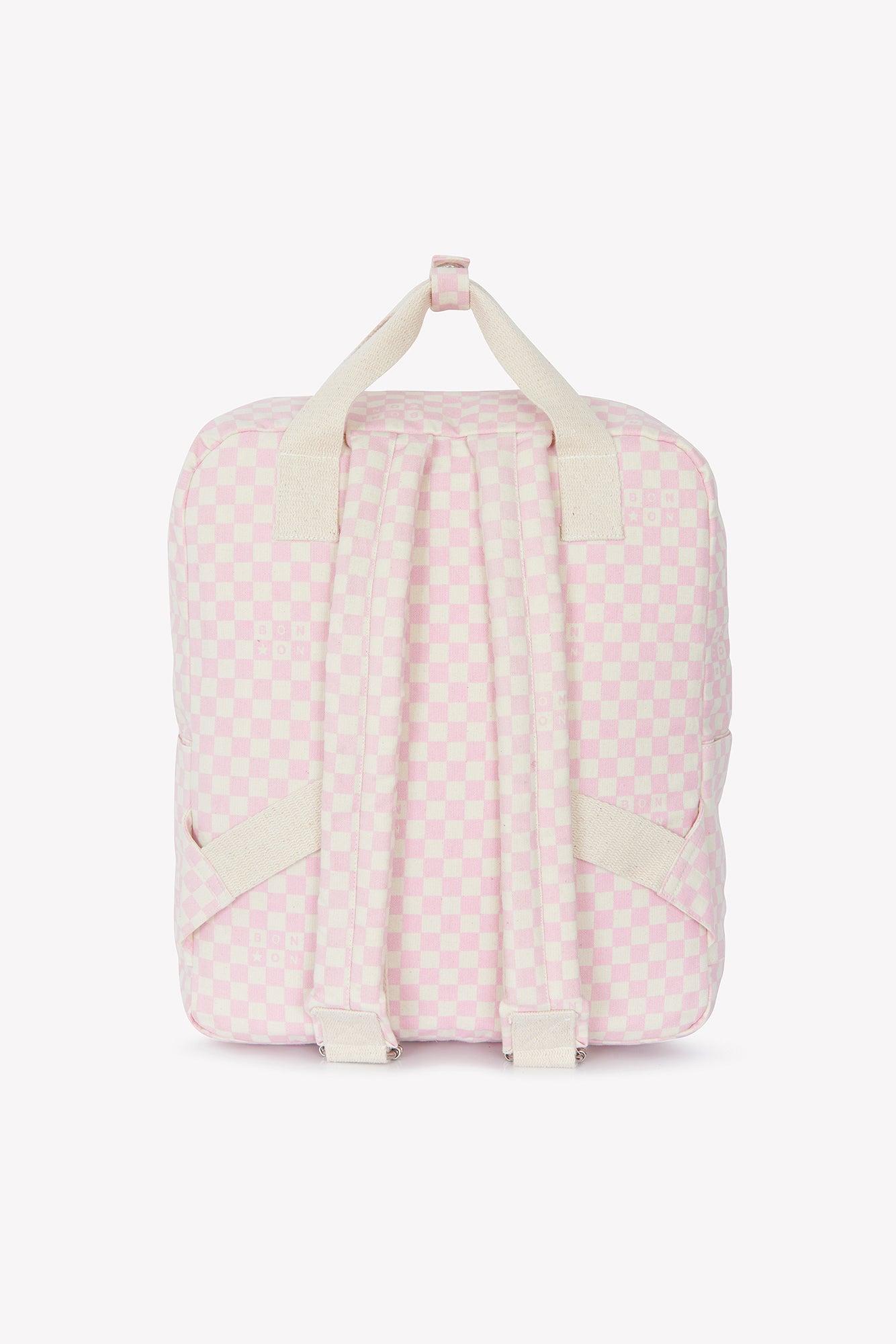 Backpack Middle checkerboard model Pink clear – Bonton Paris