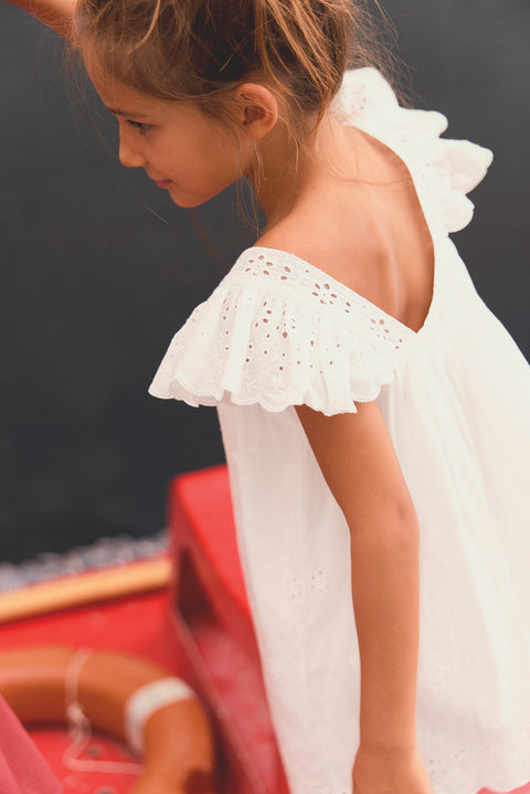 Dress - Laura ecru bonton - Image principale