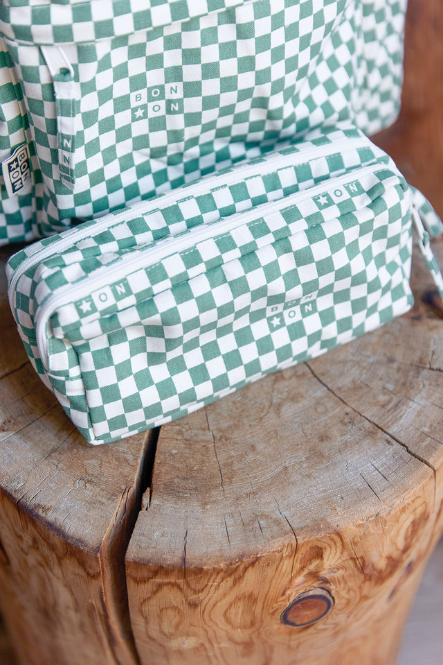 Trousse - Damier vert - Image principale