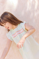 Dress - louison mint stripes with water