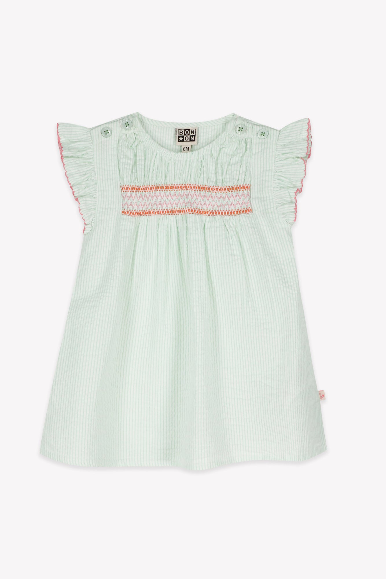 Dress - louison mint stripes with water