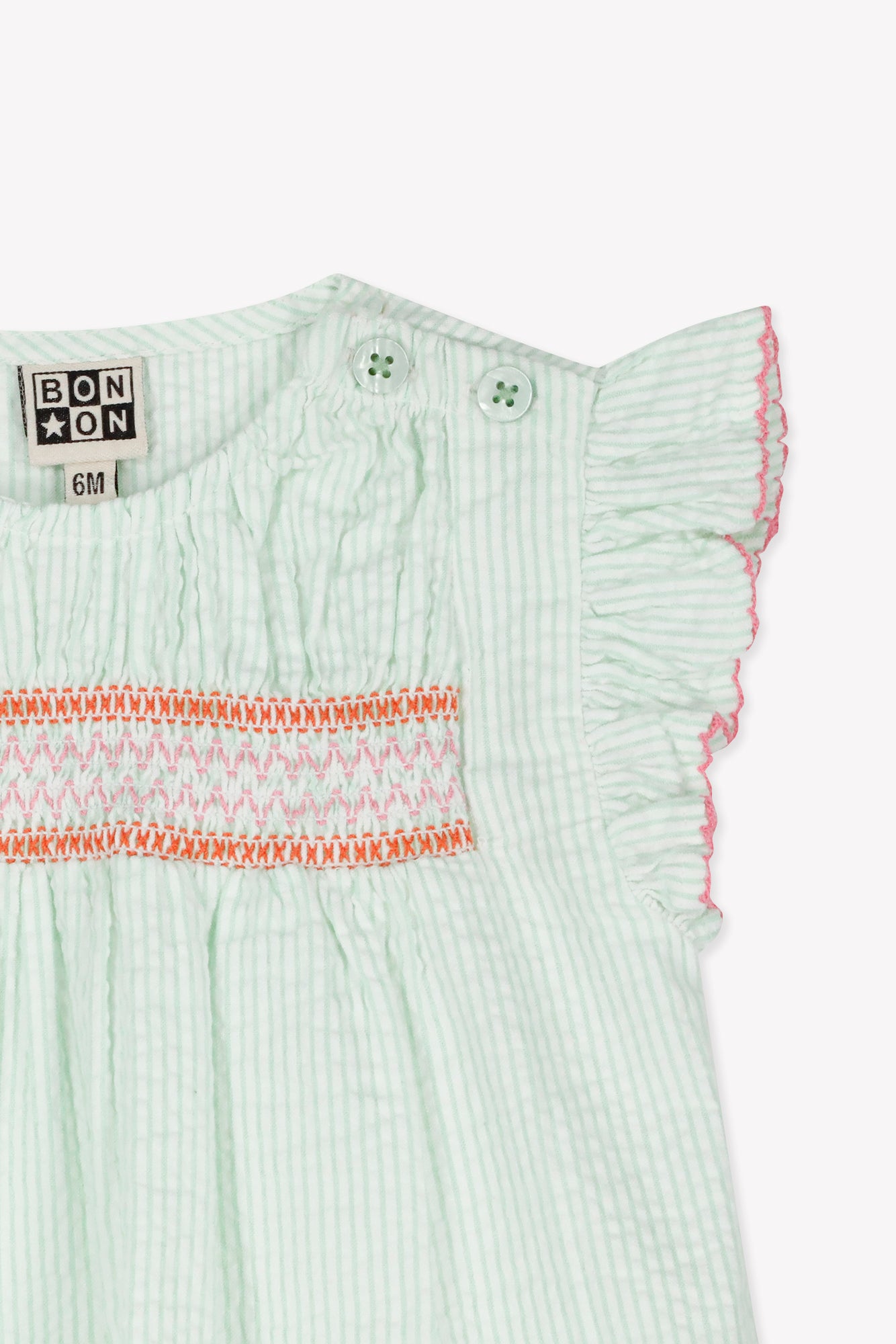 Dress - louison mint stripes with water
