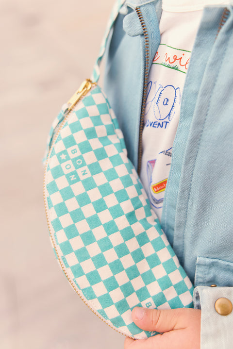 Bum bag - checkerboard Blue Vintage - Image principale