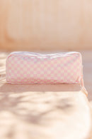 Case - checkerboard Pink clear