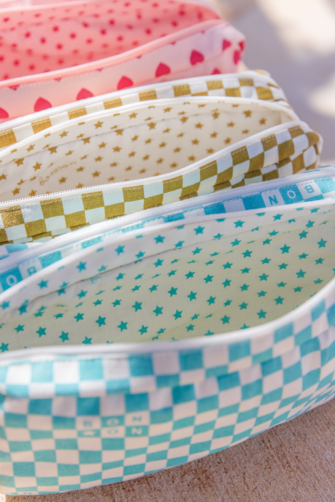 Trousse - Damier bleu vintage