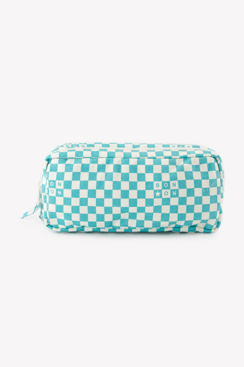 Trousse - Damier bleu vintage - Image principale