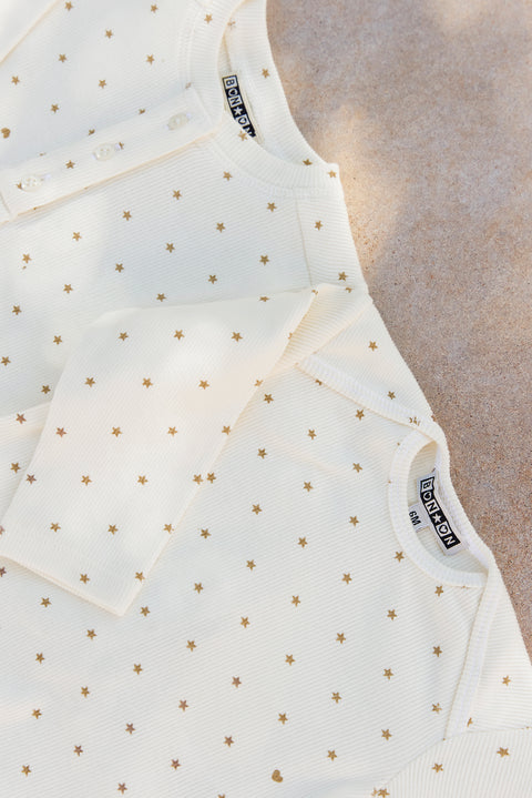 Pajamas 2 pieces - Ecru  Bonton stars - Image principale