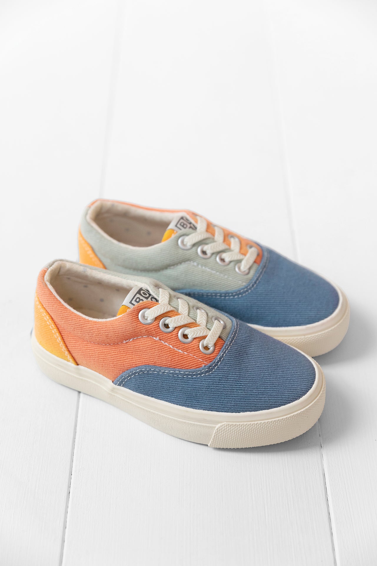 Baskets - Skate Elast orange blanchi