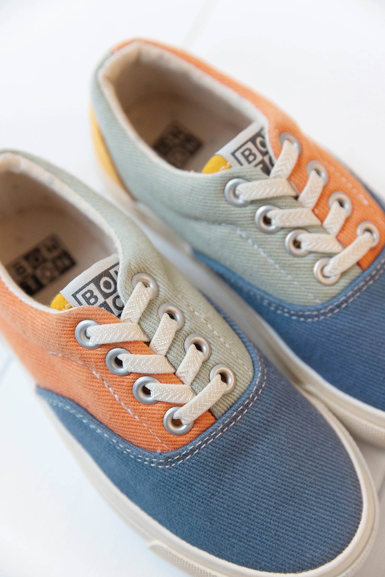Baskets - Skate Elast orange blanchi