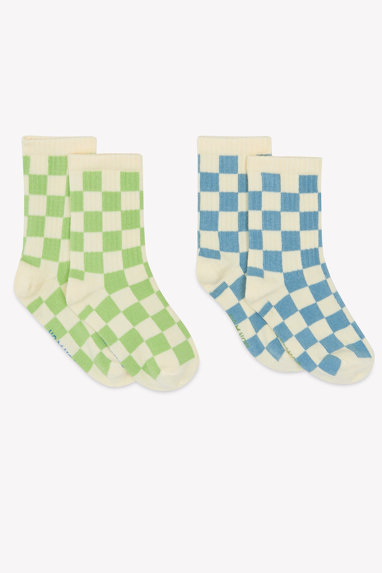 Lot de 2 chaussettes - Damier blue fish et vert