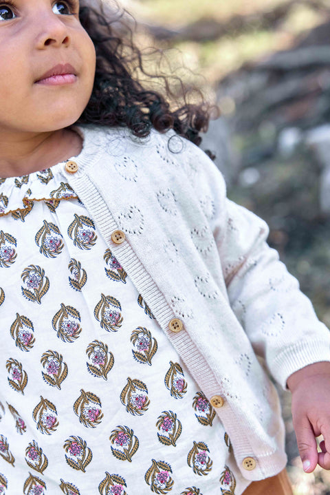 Cardigan - Lilet Coeur Ecru Bonton - Image principale