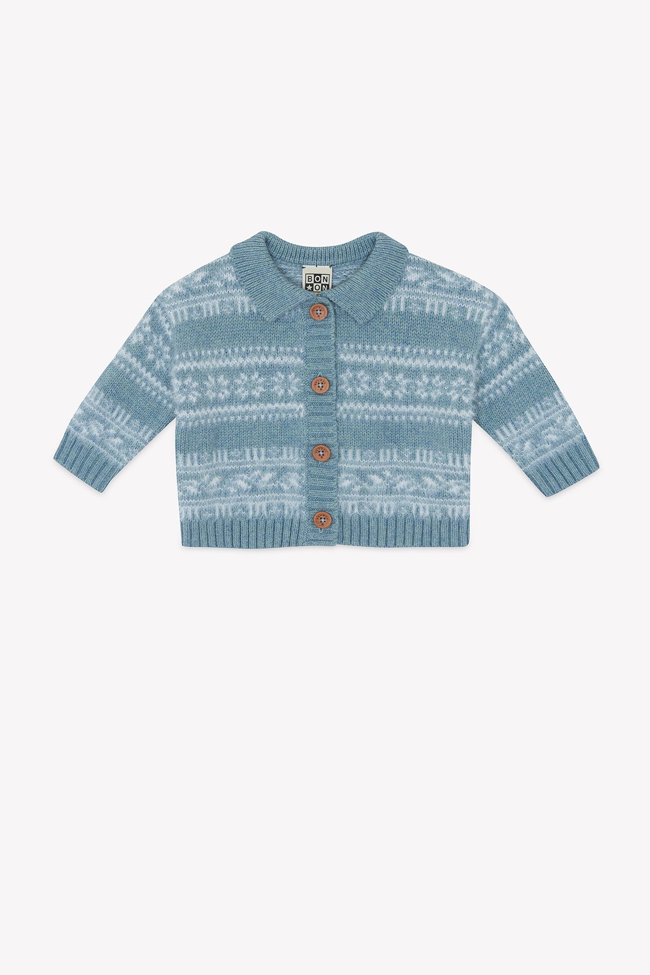 Cardigan - Lucien Poilu Bleu Givre