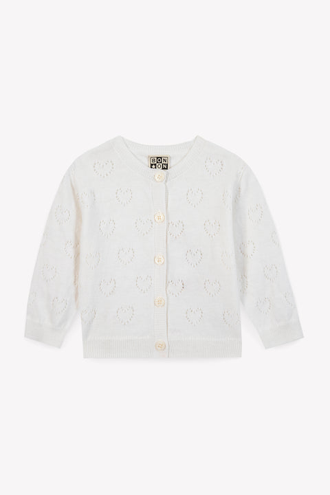 Cardigan - Lilet Coeur Ecru Bonton - Image principale