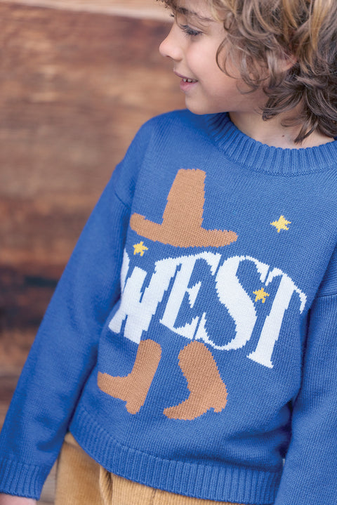 Pull - Milton West Bleu Brut - Image principale