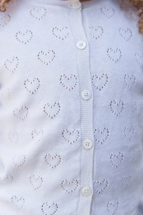 Cardigan - Lilou Coeur Ecru Bonton - Image principale