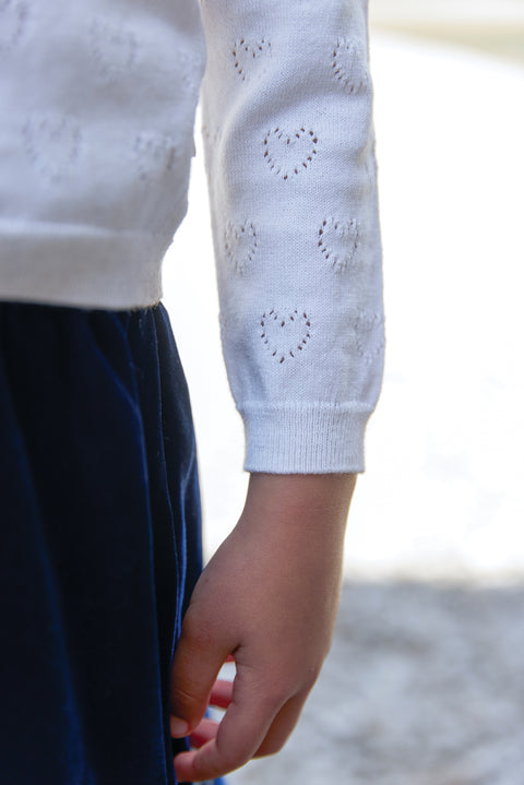 Cardigan - Lilou Coeur Ecru Bonton - Image principale